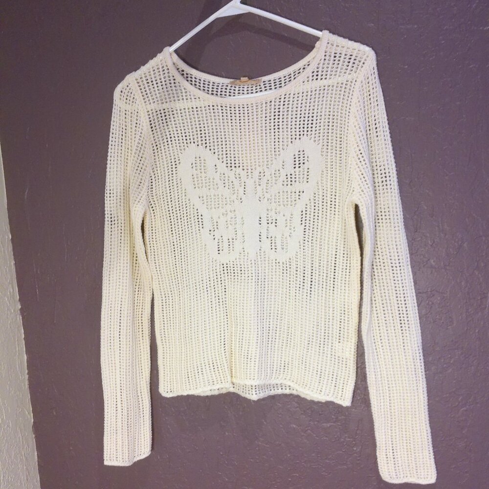 Sweater Long Sleeve Knit wear pullover Stretch Women's S Butterfly Evolutionary